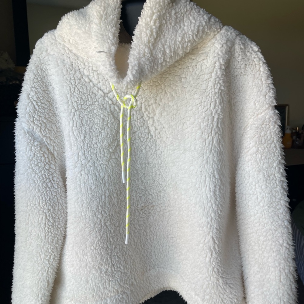 Wallflower Cream Teddy Jacket with Neon Accents
